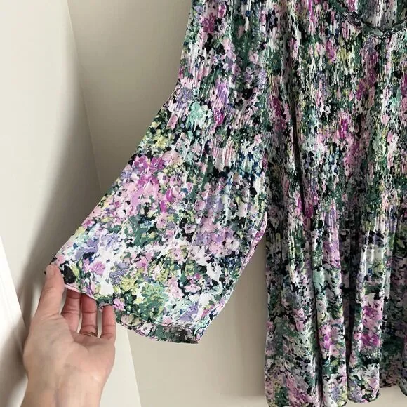 Floral & Ivy Top Size 3X Colorful Boho Peasant Cottagecore Long Sleeve Blouse - Picture 9 of 11